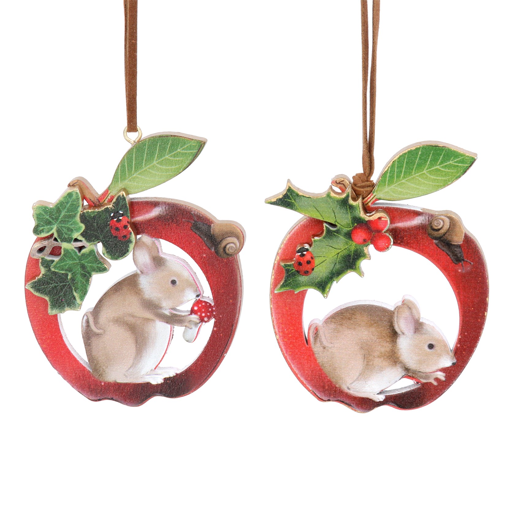 Christmas Apple Mouse Holly Dec by Gisela Graham